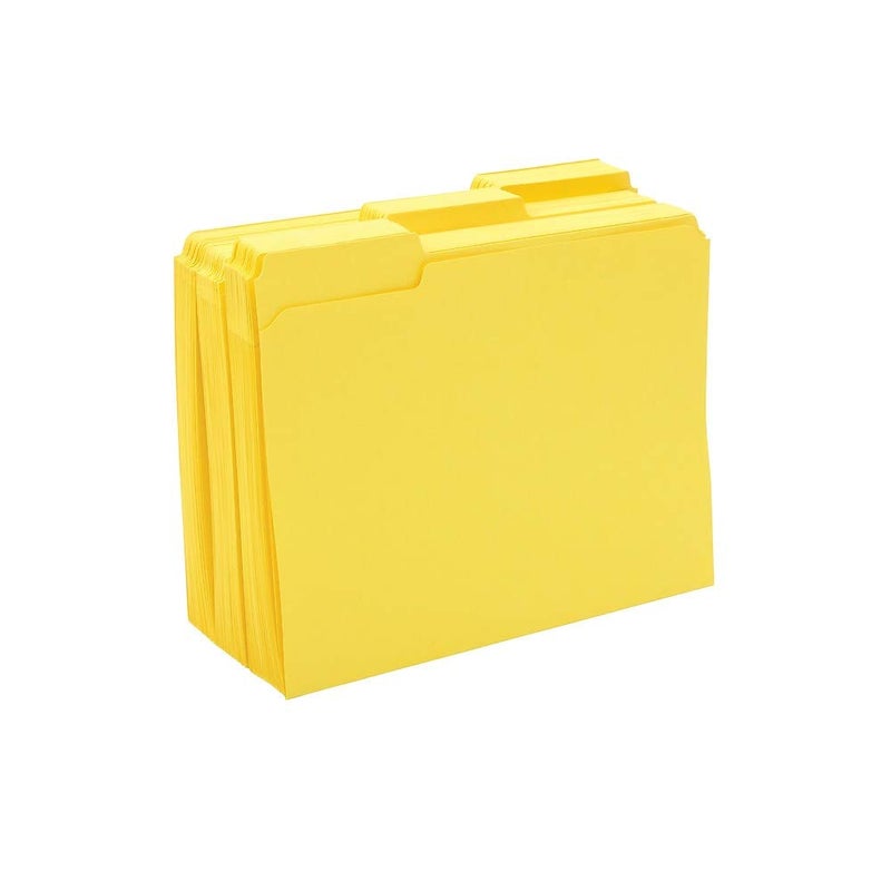 Staples 508903 File Folders W/ Reinforced Tabs Letter 3 Tab Yellow 100/Box - Image 4